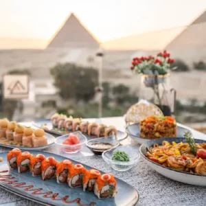 Great Pyramid Inn Lunch With Pyramids View